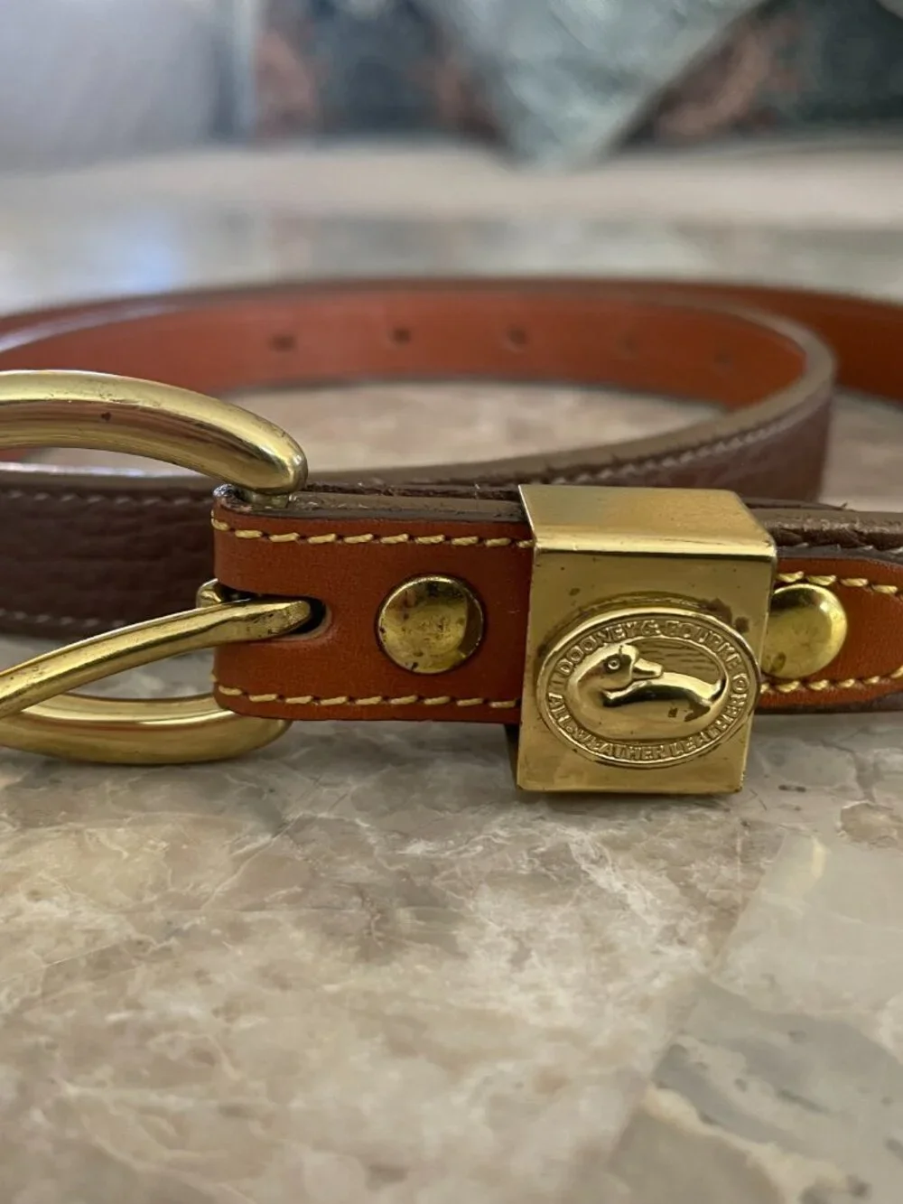 Vintage, Dooney & Bourke Pebbled Leather Belt
